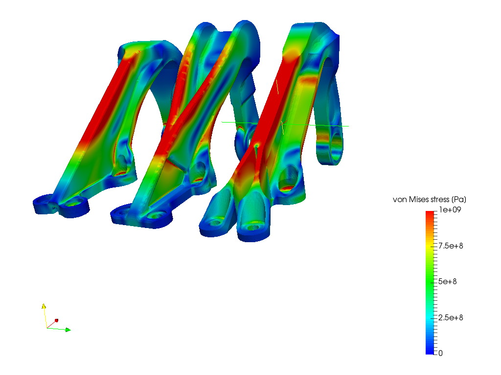 Aircraft engine bearing bracket analysis image