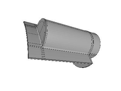 Test SimScale with detail of a floating fender (couped steel pipe welded to much larger steel pipe, welds included)  image