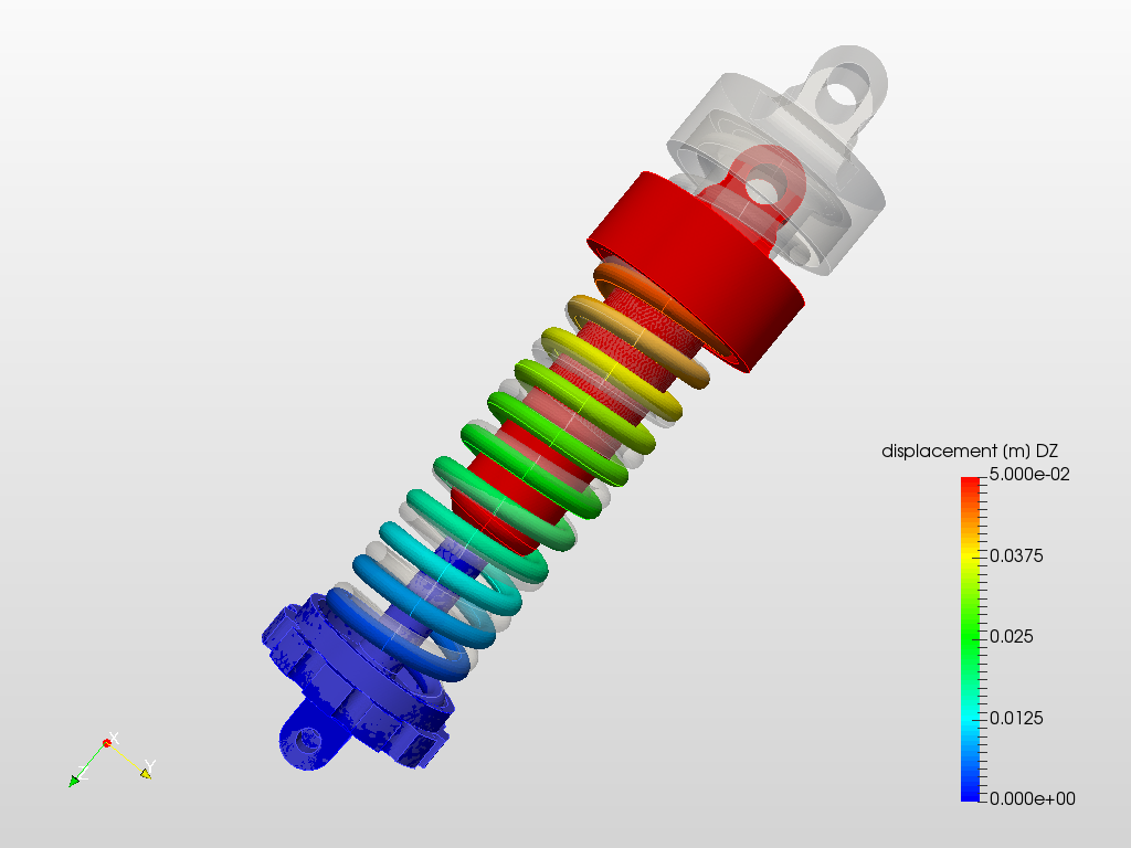 Coil-over Strut Nonlinear Static Analysis image