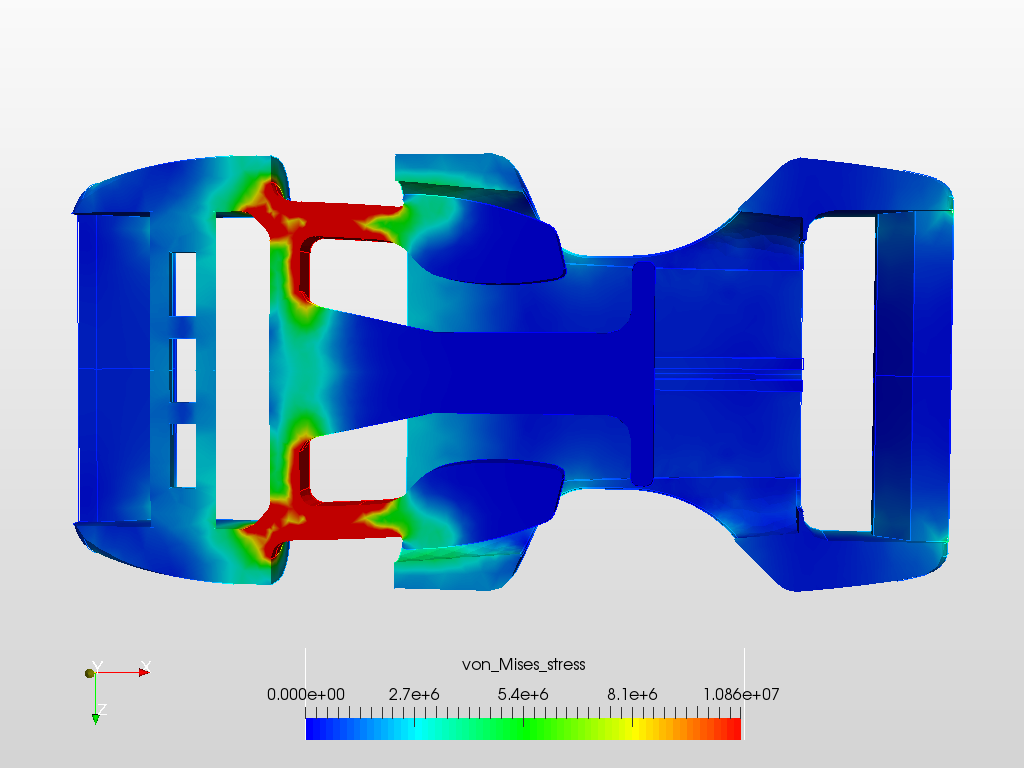 Consumer rod wall clip stress analyses image