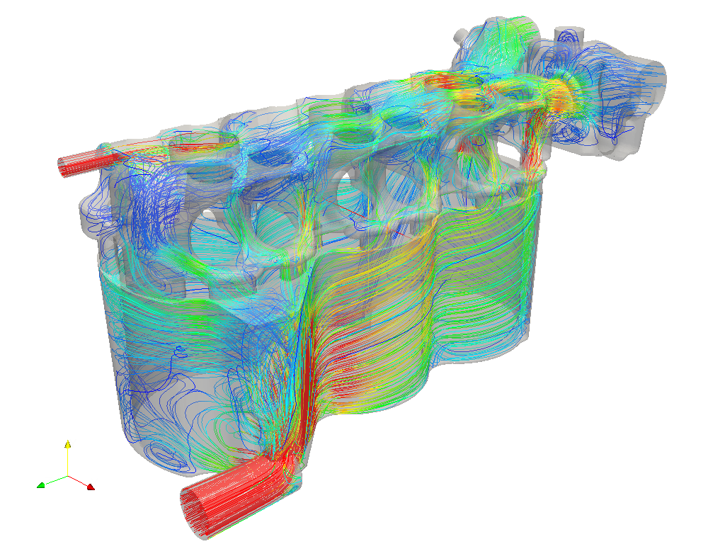 Coolant flow in engine water jacket image