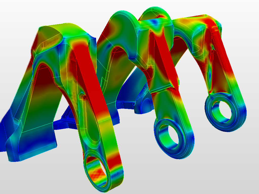 Aircraft engine bearing bracket analysis image