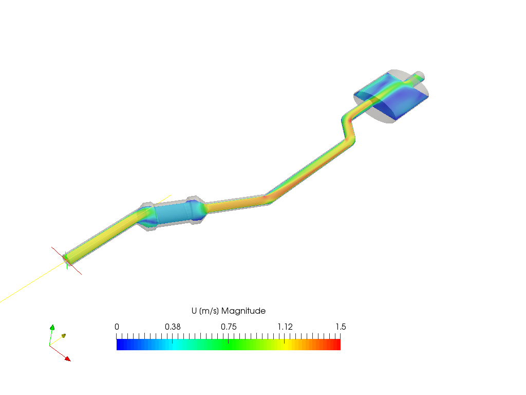 Catalytic Converter Flow Simulation with Porous Media - Copy image