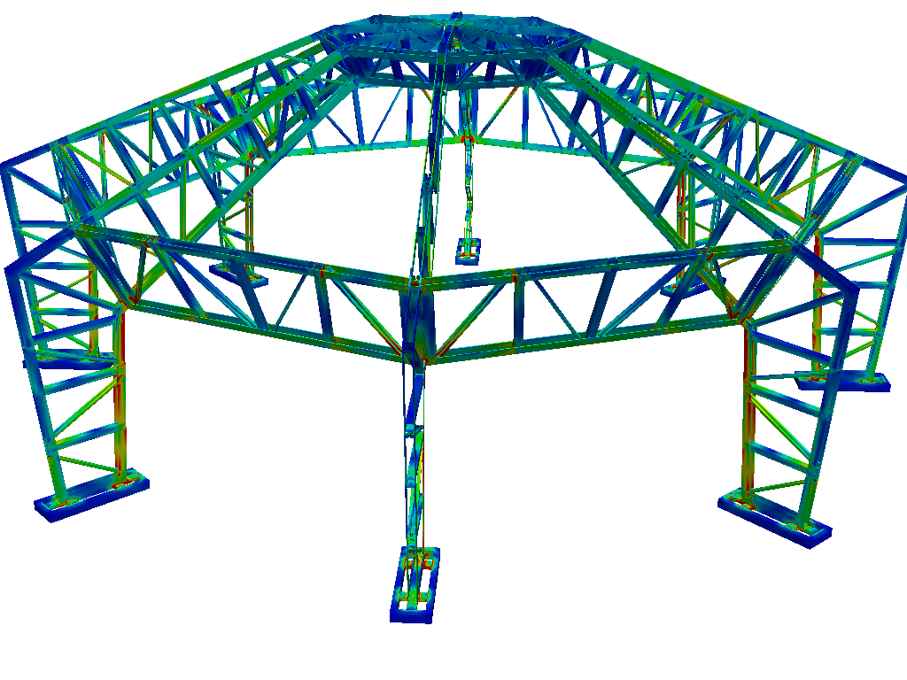 Octagon Metal structure - Static Structural image