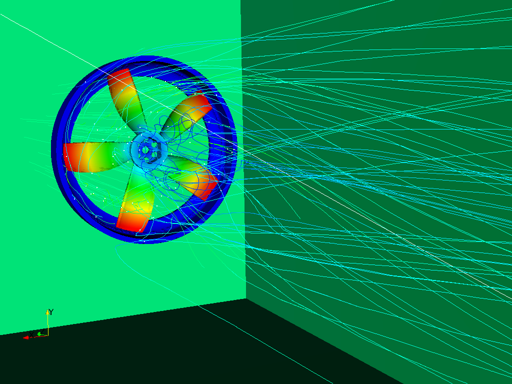 Fluid Dynamics Simulation of a Duct Fan Design  image
