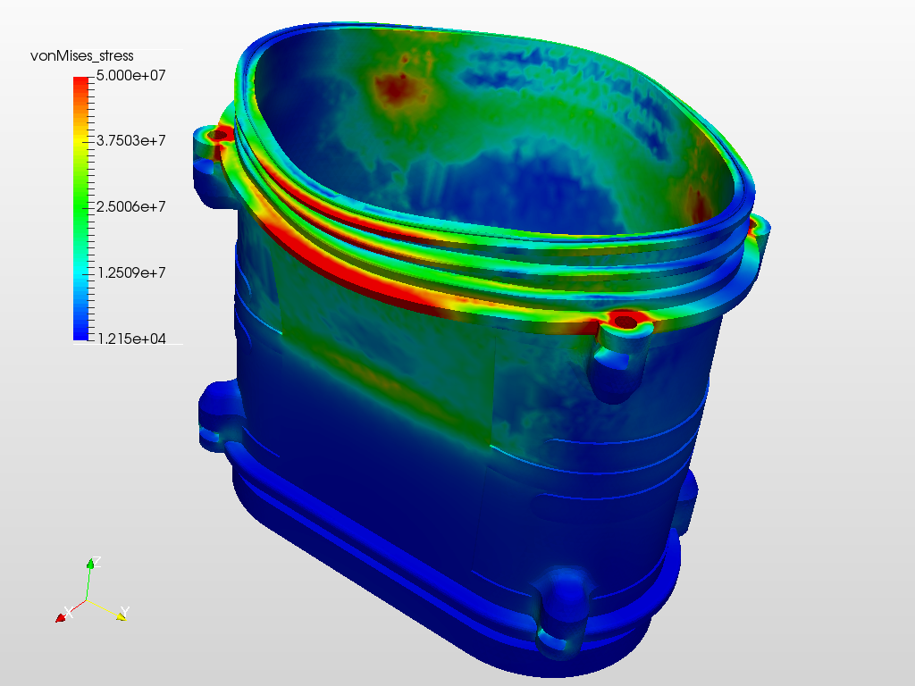Static Analysis of Vessel with Internal Pressure image