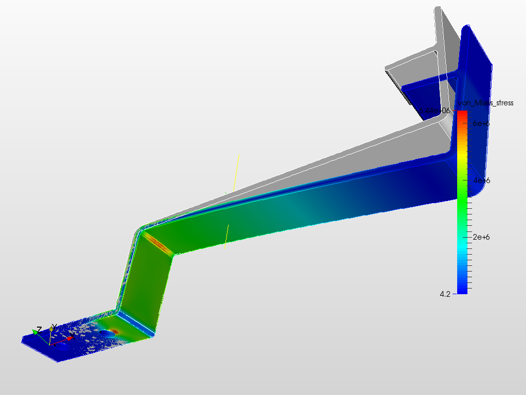 Mount for Solar Panel on Roof - Static FEA Simulation image