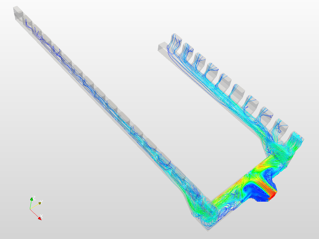 Pressure Drop and Flow Distribution in Duct  image