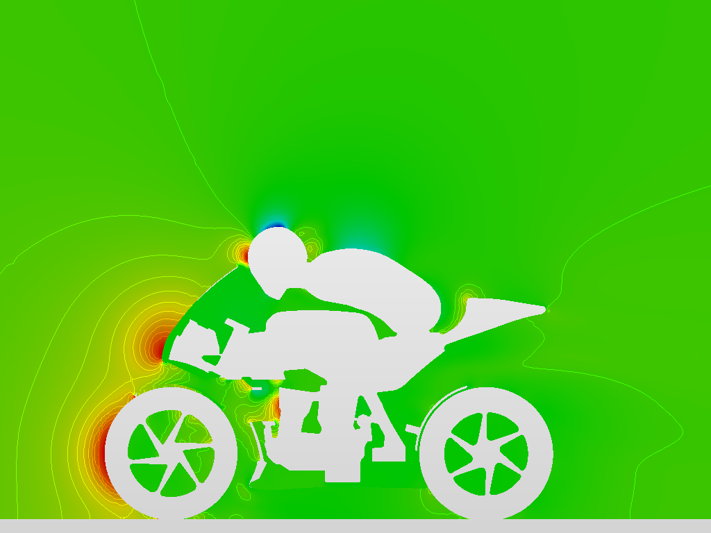External Aerodynamics investigation of a MotoGP motorbike. - Copy image