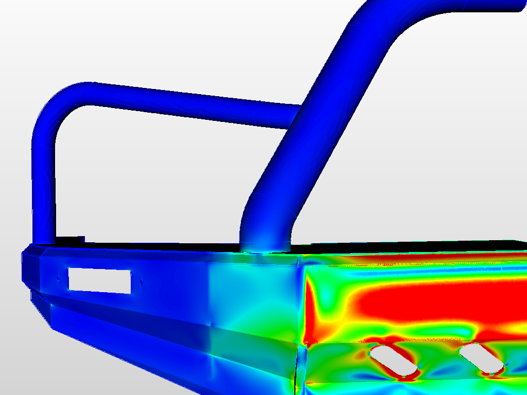 Toyota Hilux Bumper Stress Analysis with FEA image