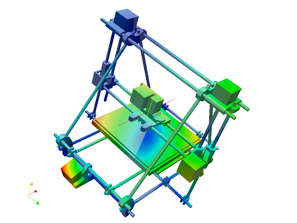partitioned CAD model-3D printer assembly image