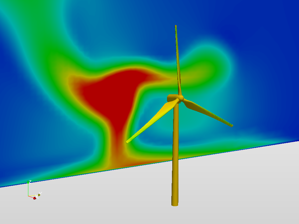 Wind Turbine Rotation Simulation with Fluid Dynamics (copy) image