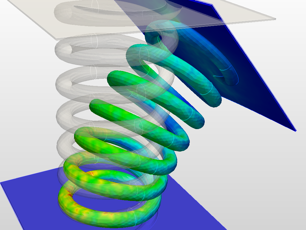 Sideways moving spring - SimScale image