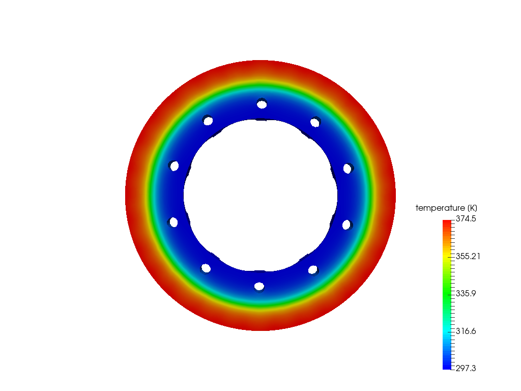 Brake Rotor transient thermal simulation image