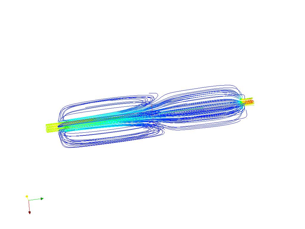 Air flow in a pipe with an ball shaped obstacle in the middle image