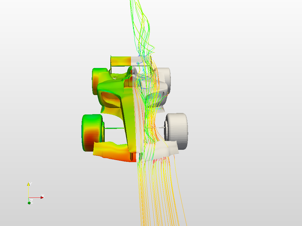 CFD analysis of transient airflow around formula one car image